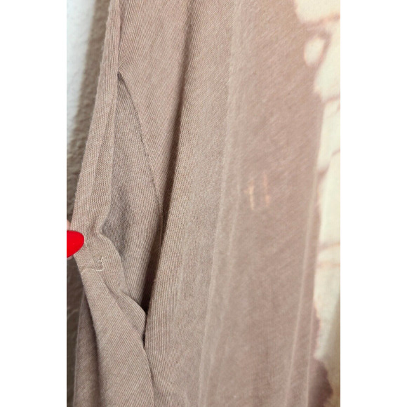 Raquel Allegra Basic Asymmetrical Dress 2 Brown Tie Dye Draped Boho Cottagecore - Picture 6 of 13